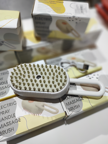 Cepillo vapor de masaje para mascota 3 en 1